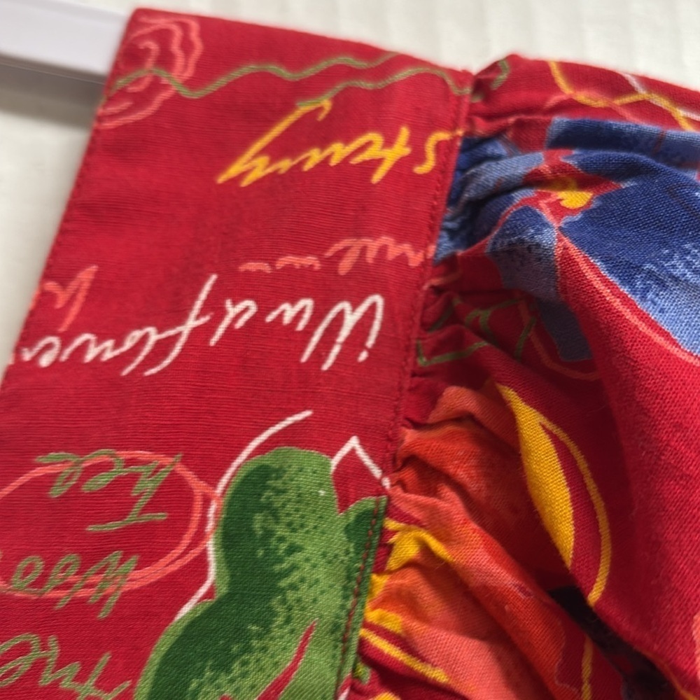 Aria Dress/Red W/Flowers And Writing (Japan Peacock Starry Wild Flowers) Size 8 - Picture 8 of 9